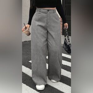 Gray Plaid Womens Dress Pants